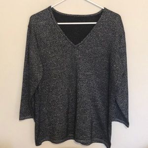 Classic v neck sweater top with sparkles!